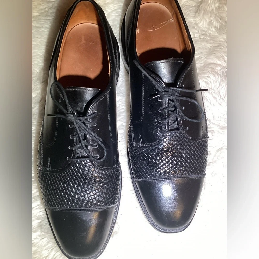 Allen Edmonds Lauderdale Black Cap-Toe Oxford Lace-Up Dress Shoes Size 8.5